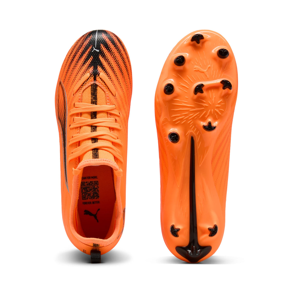 3 Colores, Tacos de futbol juveniles ULTRA 6 MATCH FG/AG – Heat Fire-PUMA Black-Glowing Red – vista 4
