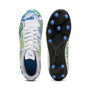 9 Colores, Tacos de futbol juveniles ULTRA CP LEGACY FG/AG – PUMA White-Lake Blue-Yellow Alert – vista 4