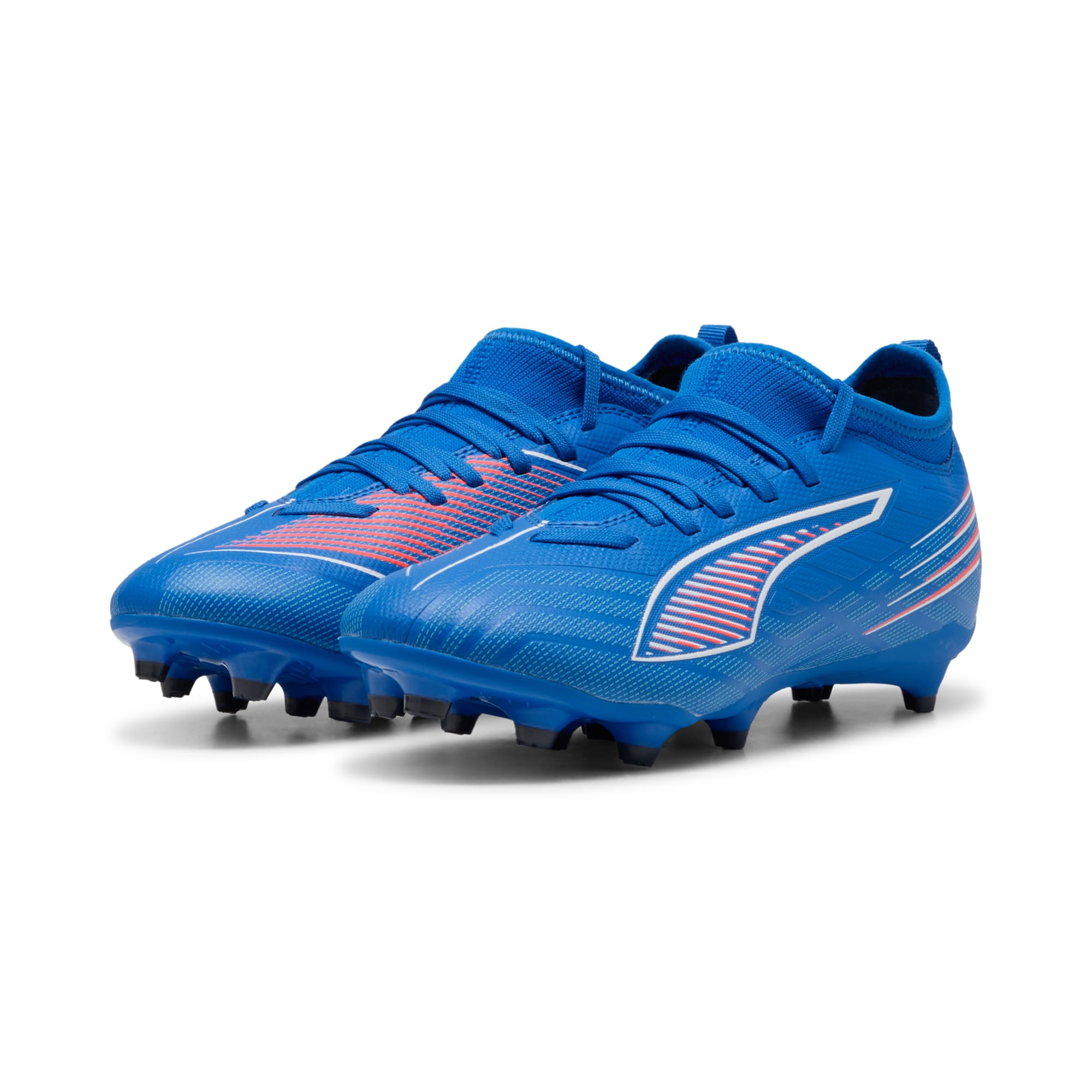 3 Colores, Tacos de futbol juveniles ULTRA 6 MATCH FG/AG – Ultra Blue-PUMA White-Glowing Red – vista 2