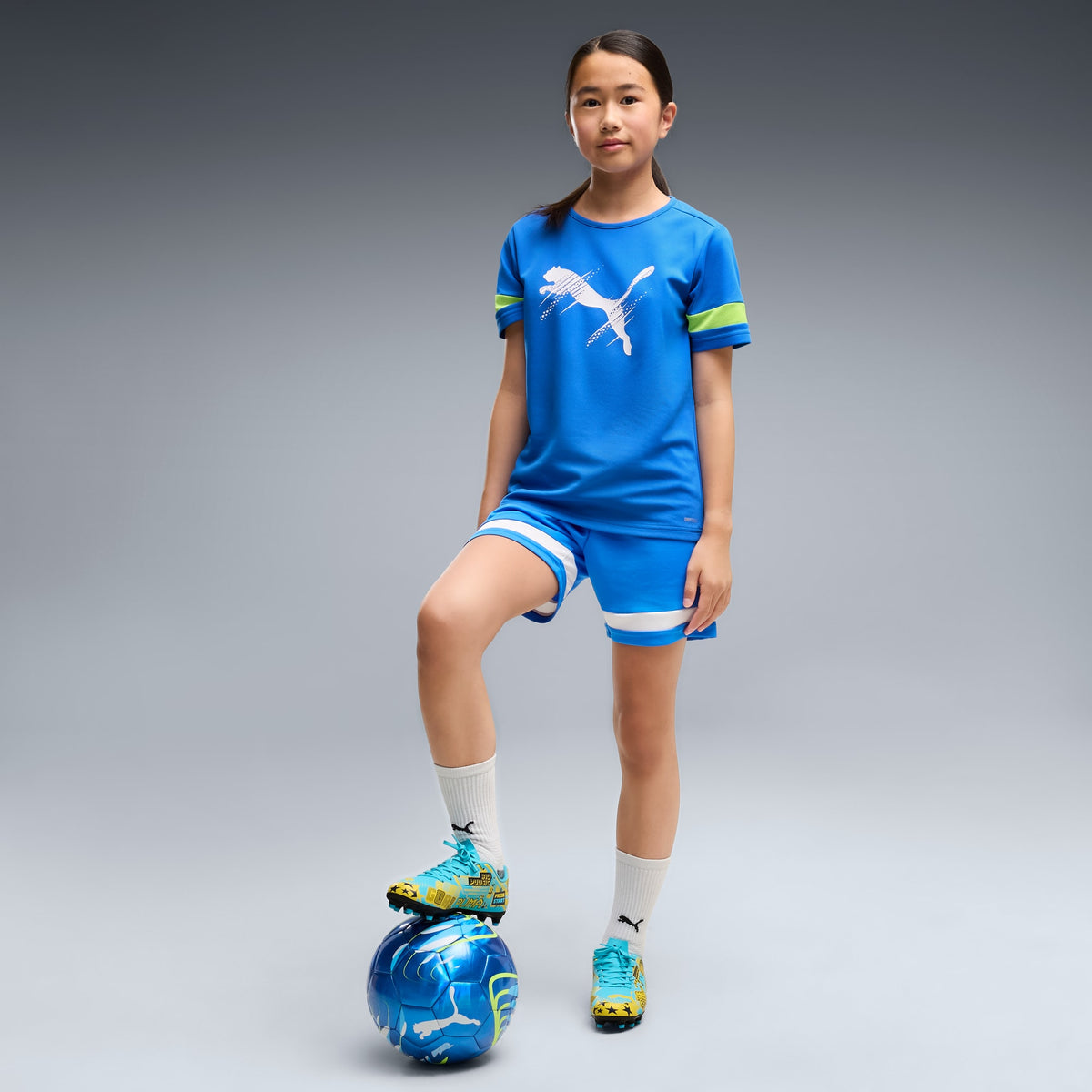 9 Colores, Tacos de futbol juveniles ULTRA CP LEGACY FG/AG – Team Aqua-Yellow Blaze-Moonscape – vista 3