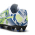 9 Colores, Tacos de futbol juveniles ULTRA CP LEGACY FG/AG – PUMA White-Lake Blue-Yellow Alert – vista 3