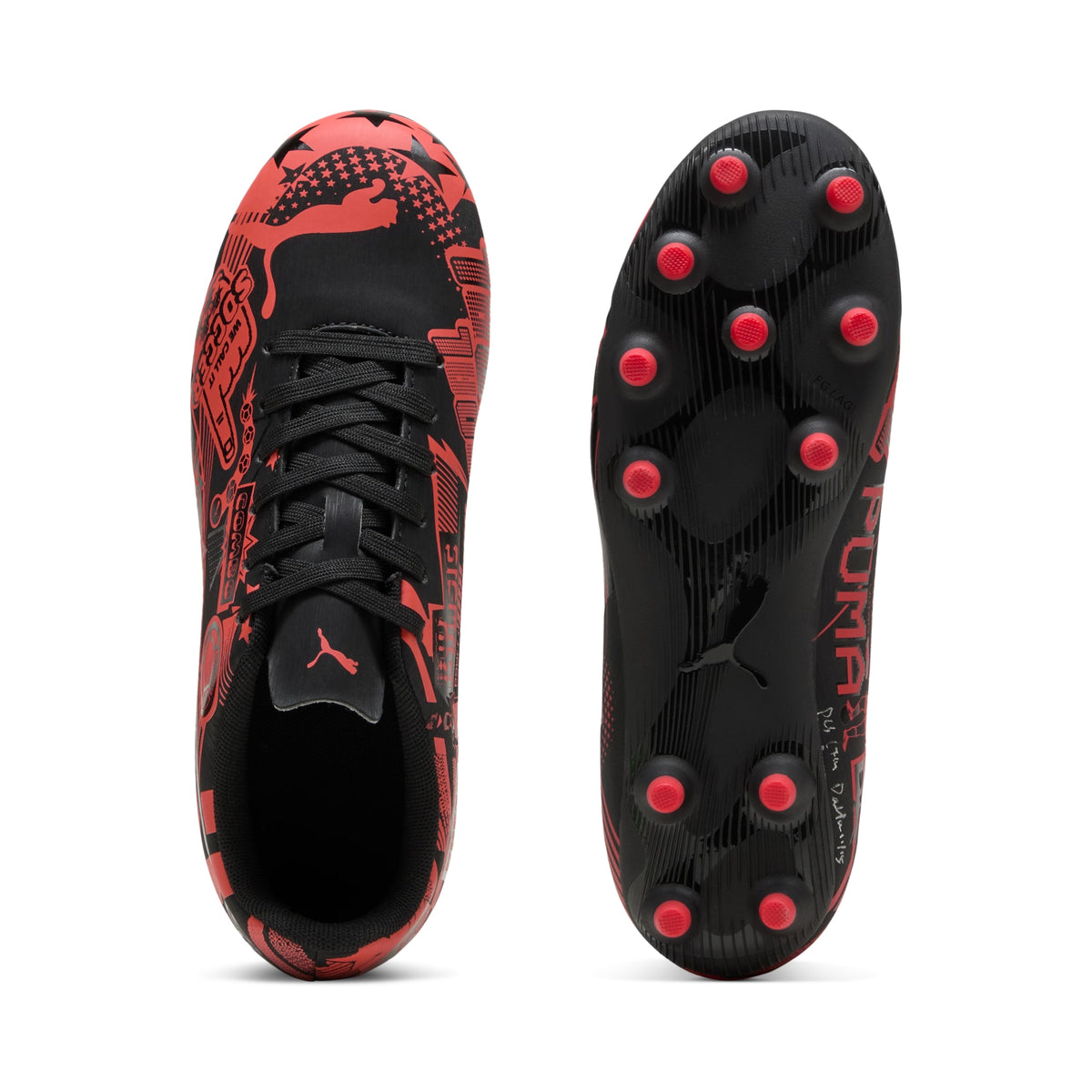 9 Colores, Tacos de futbol juveniles ULTRA CP LEGACY FG/AG – PUMA Black-PUMA Red – vista 4