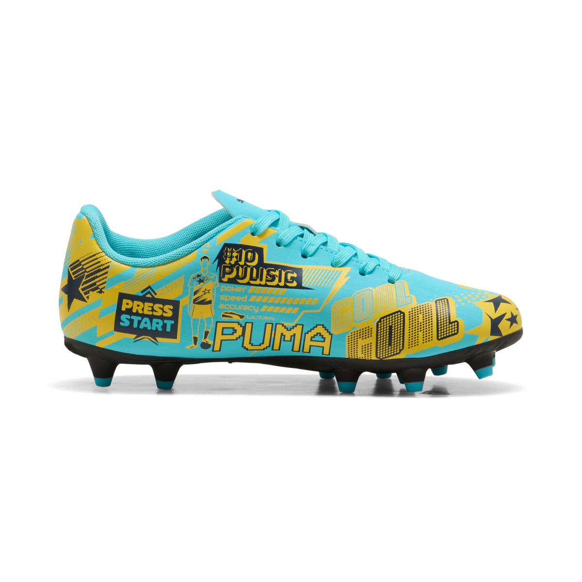 9 Colores, Tacos de futbol juveniles ULTRA CP LEGACY FG/AG – Team Aqua-Yellow Blaze-Moonscape – vista 7
