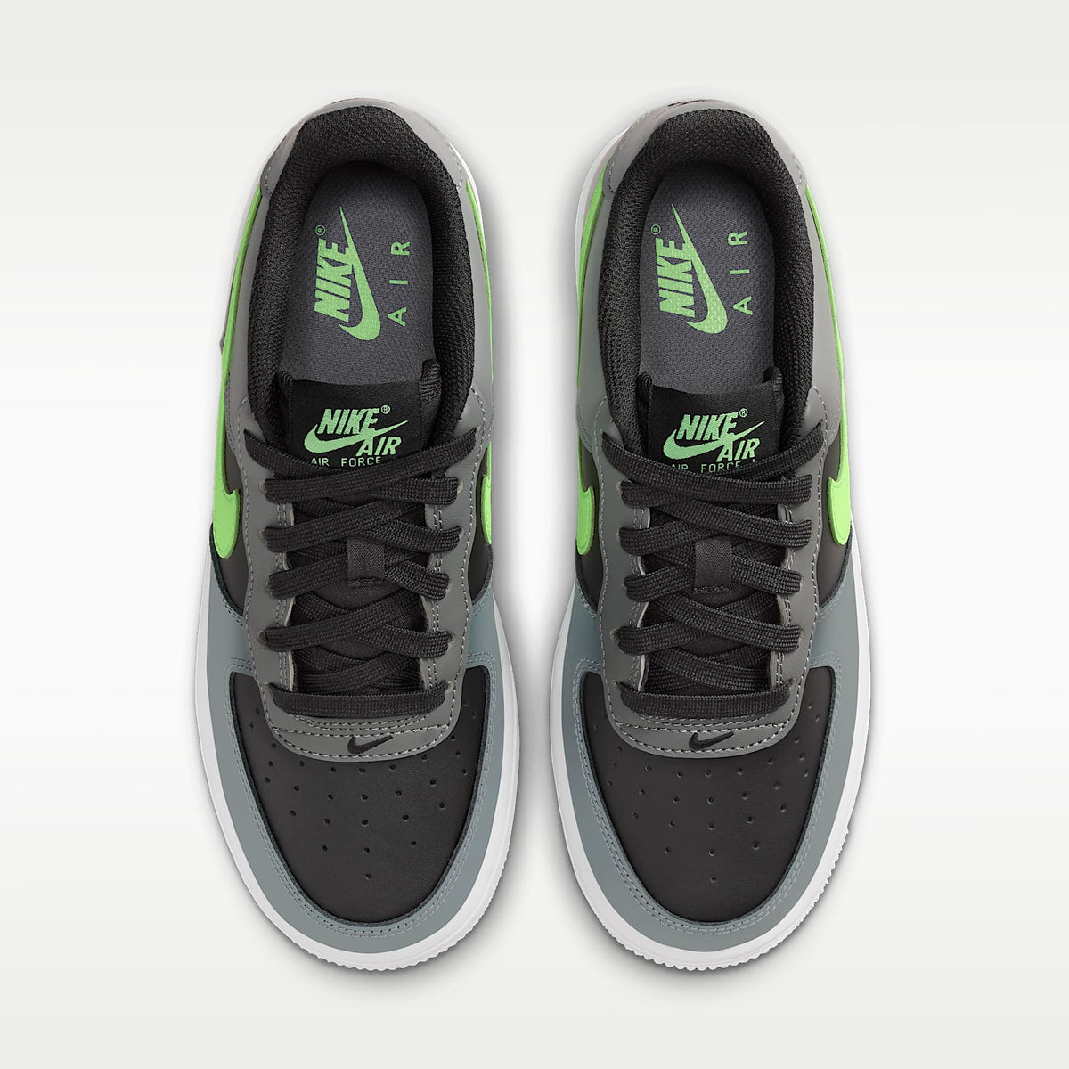 Nike Air Force 1 – Negro/Gris humo/Blanco/Avalancha lima – vista 4