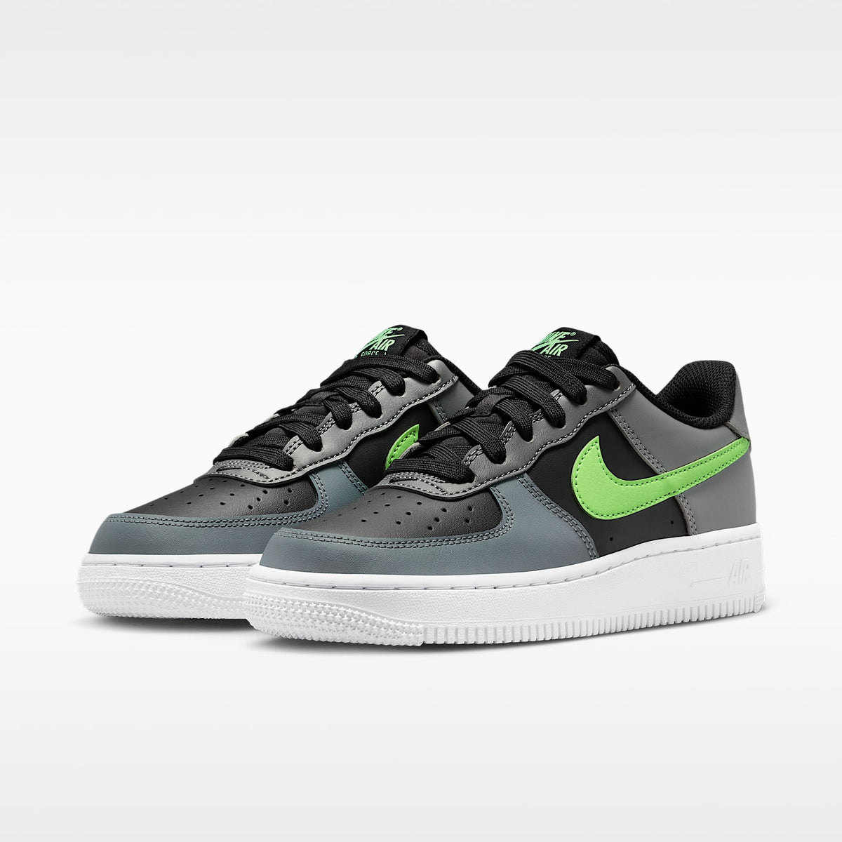 Nike Air Force 1 – Negro/Gris humo/Blanco/Avalancha lima – vista 5