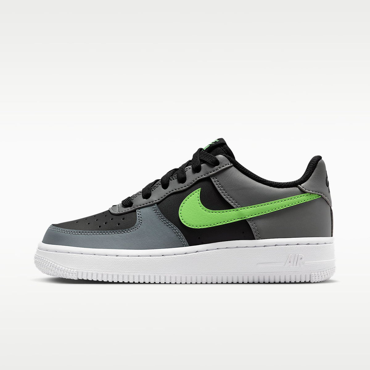 Nike Air Force 1 – Negro/Gris humo/Blanco/Avalancha lima – vista 1