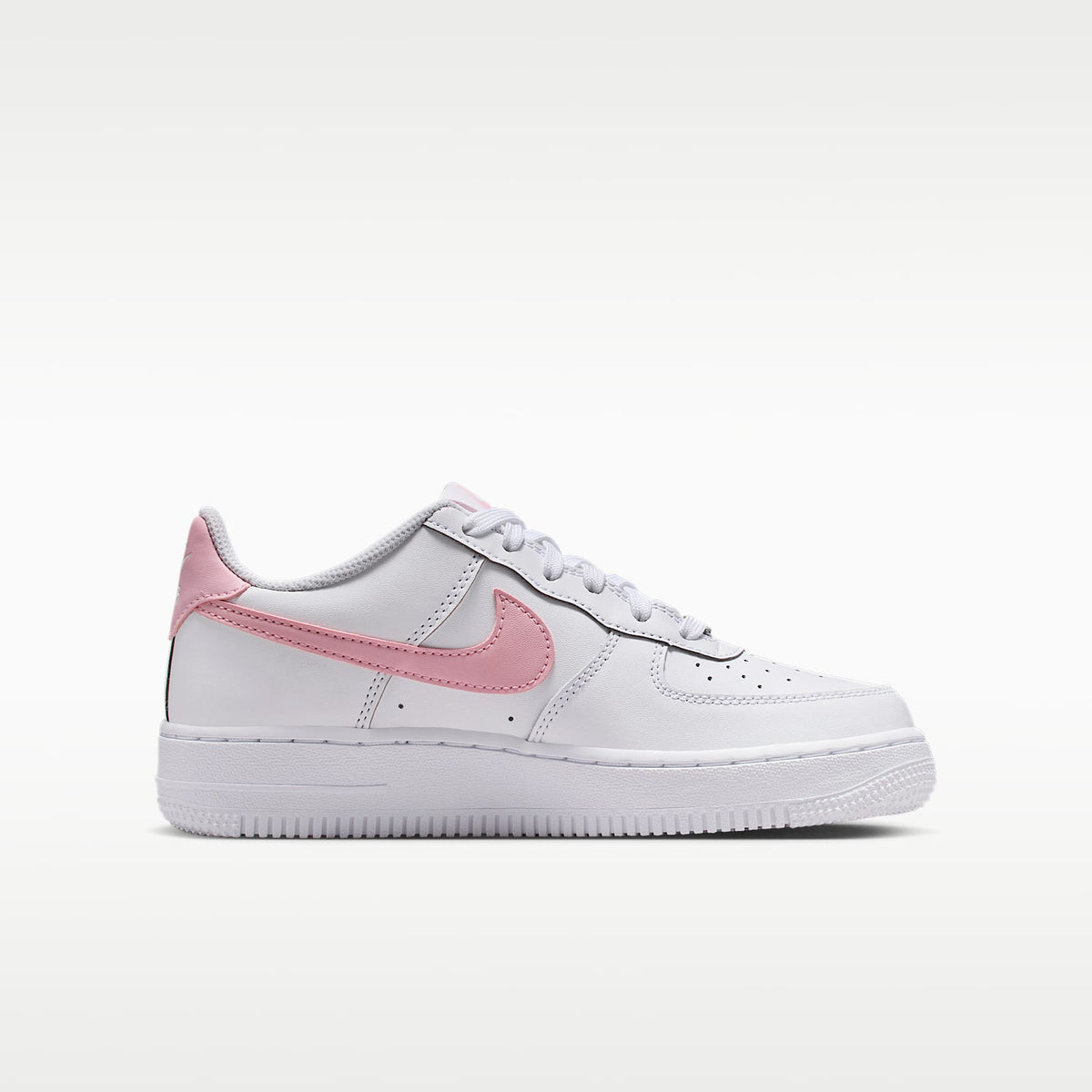Nike Air Force 1 – Blanco/Blanco/Rosa suave medio – vista 3