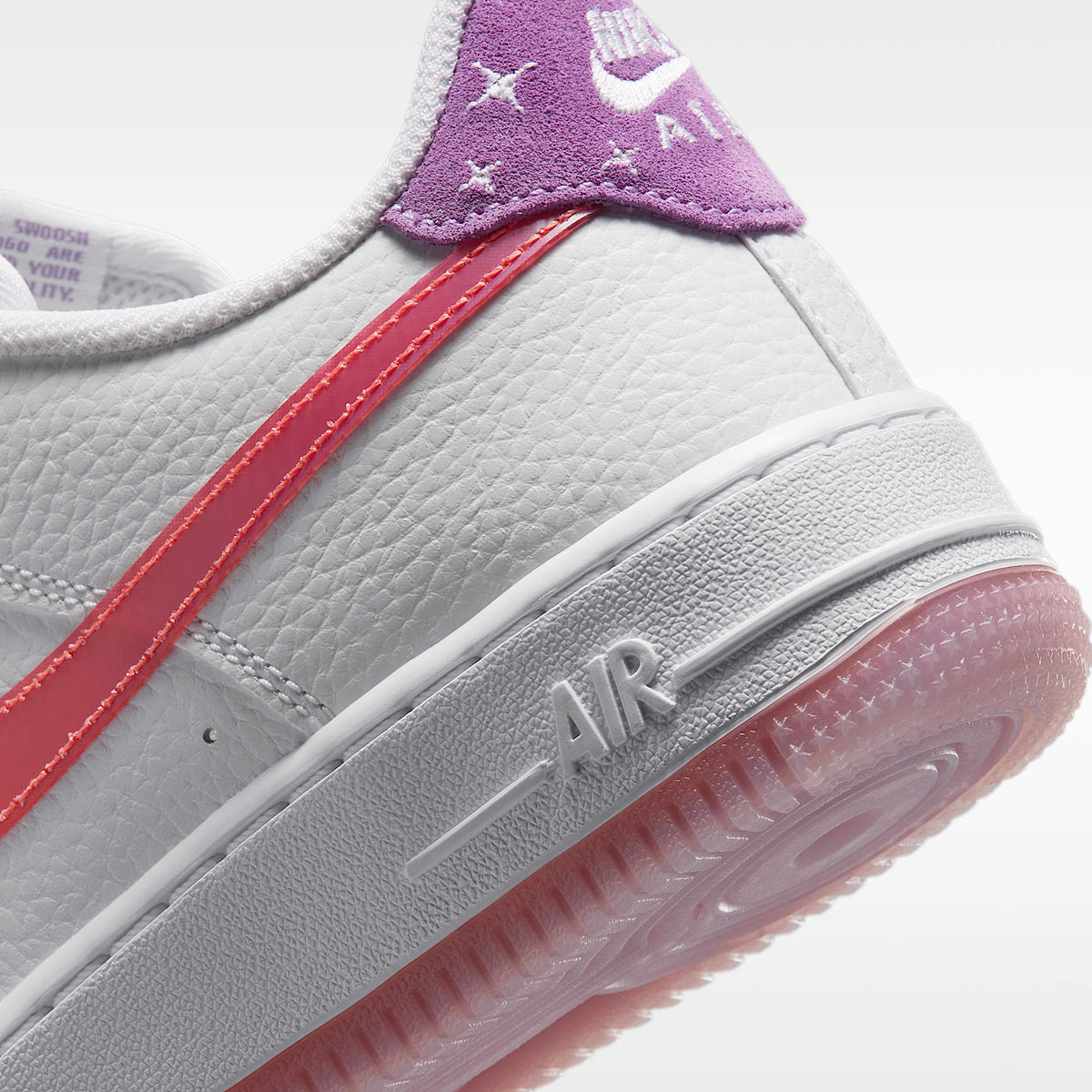 Nike Air Force 1 – Blanco/Naranja césped/Violeta brillante – vista 8