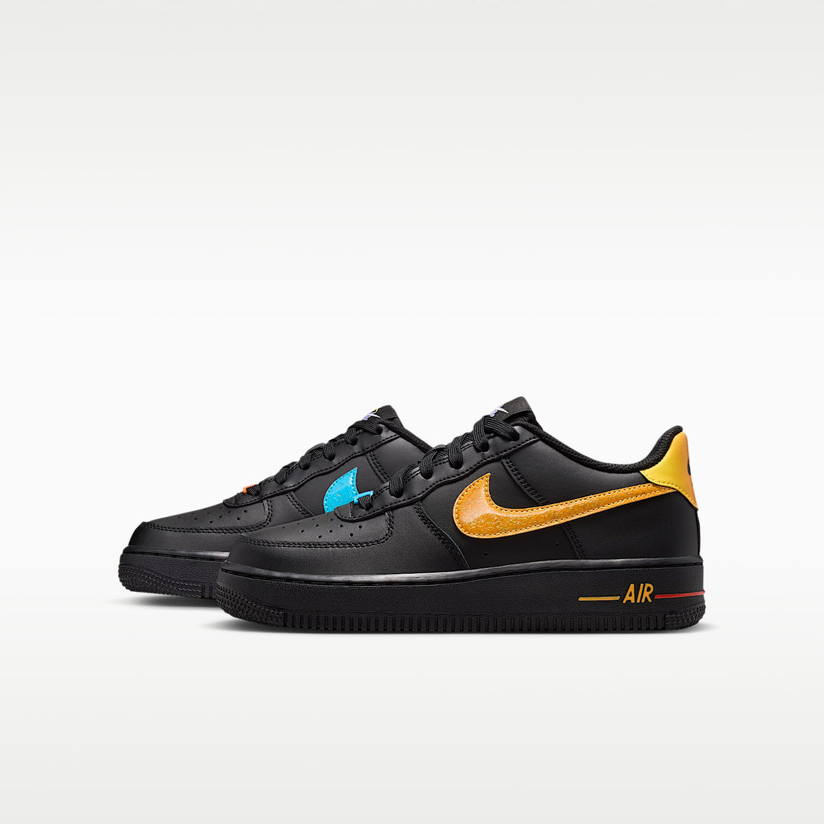 Nike Air Force 1 – Negro/Naranja láser/Rojo picante/Uva acción – vista 1