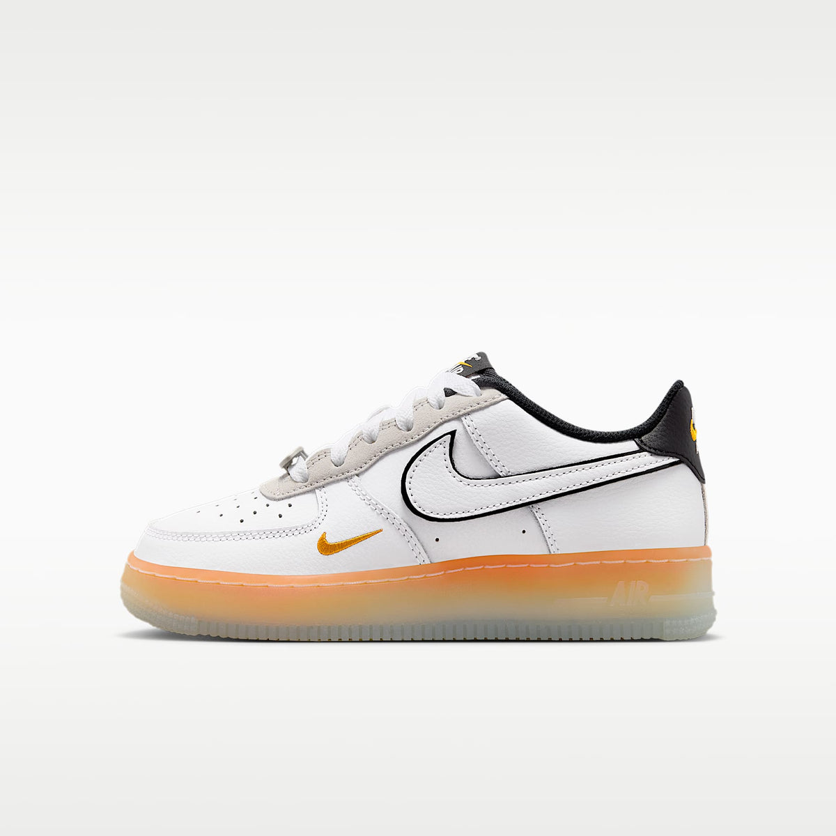 Nike Air Force 1 – Blanco/Negro/Piel de naranja/Blanco – vista 1