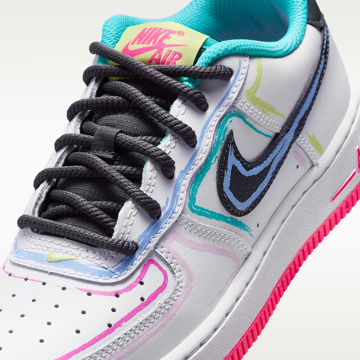 Nike Air Force 1 – Blanco/Hiperrosa/Cactus empolvado/Antracita – vista 7
