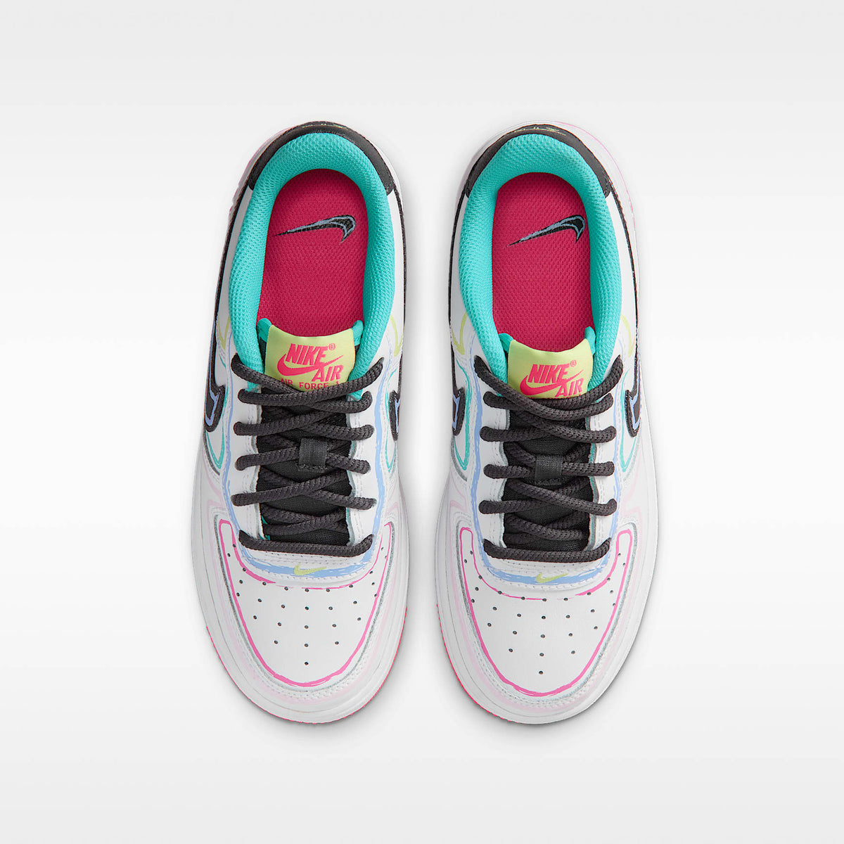 Nike Air Force 1 – Blanco/Hiperrosa/Cactus empolvado/Antracita – vista 4