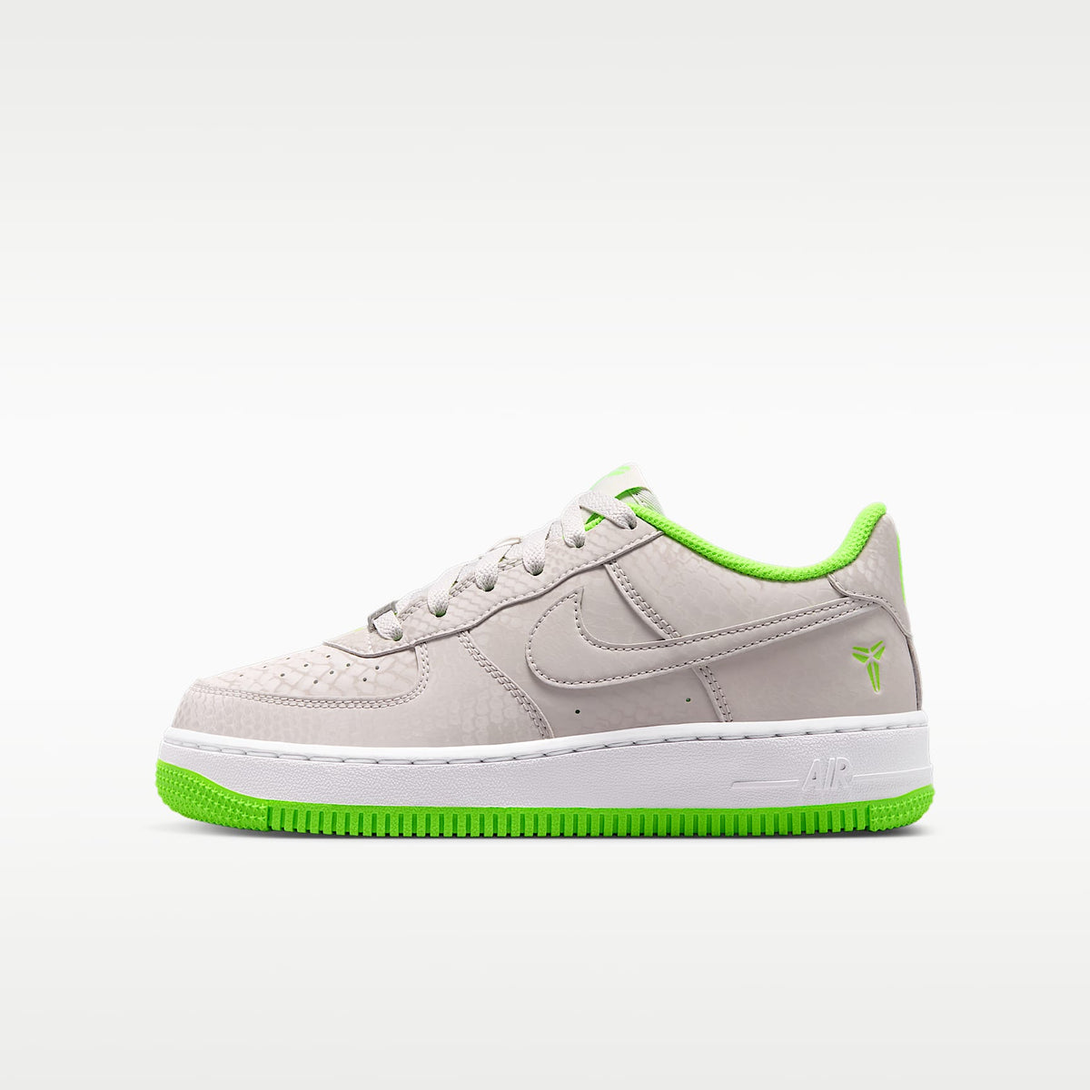 Nike Air Force 1 Low – Gris vasto/Blanco/Verde eléctrico – vista 1