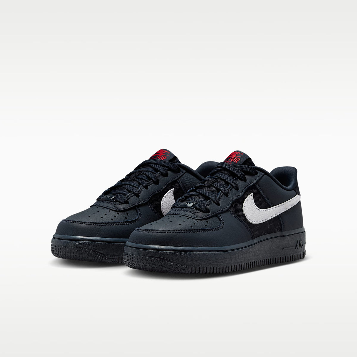 Nike Air Force 1 – Obsidiana oscuro/Negro/Rojo universitario/Blanco – vista 5