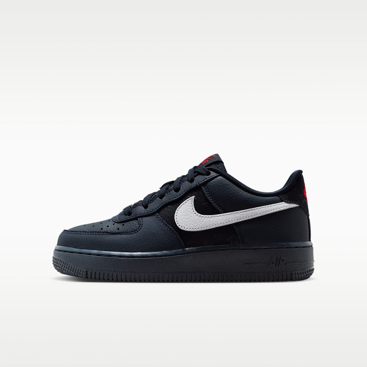 Nike Air Force 1 – Obsidiana oscuro/Negro/Rojo universitario/Blanco – vista 1
