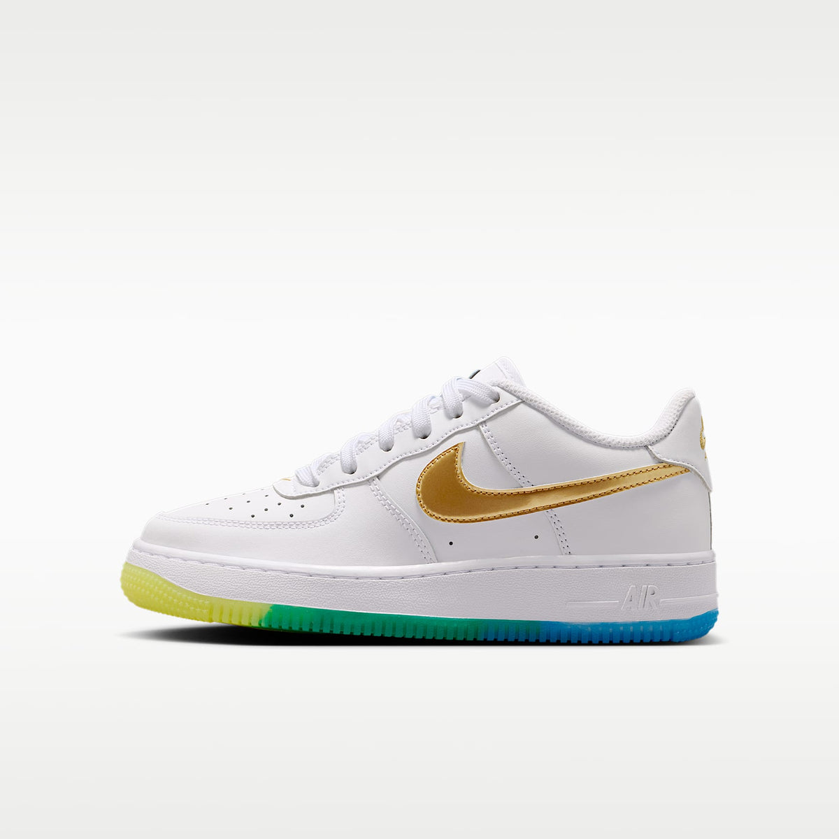 Nike Air Force 1 – Blanco/Vuelo/Amarillo sónico/Oro metalizado – vista 1