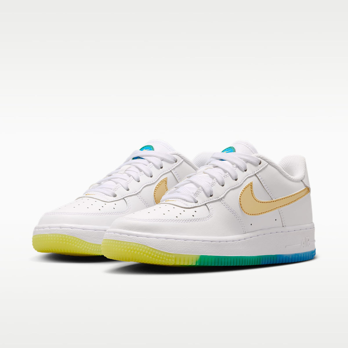 Nike Air Force 1 – Blanco/Vuelo/Amarillo sónico/Oro metalizado – vista 5
