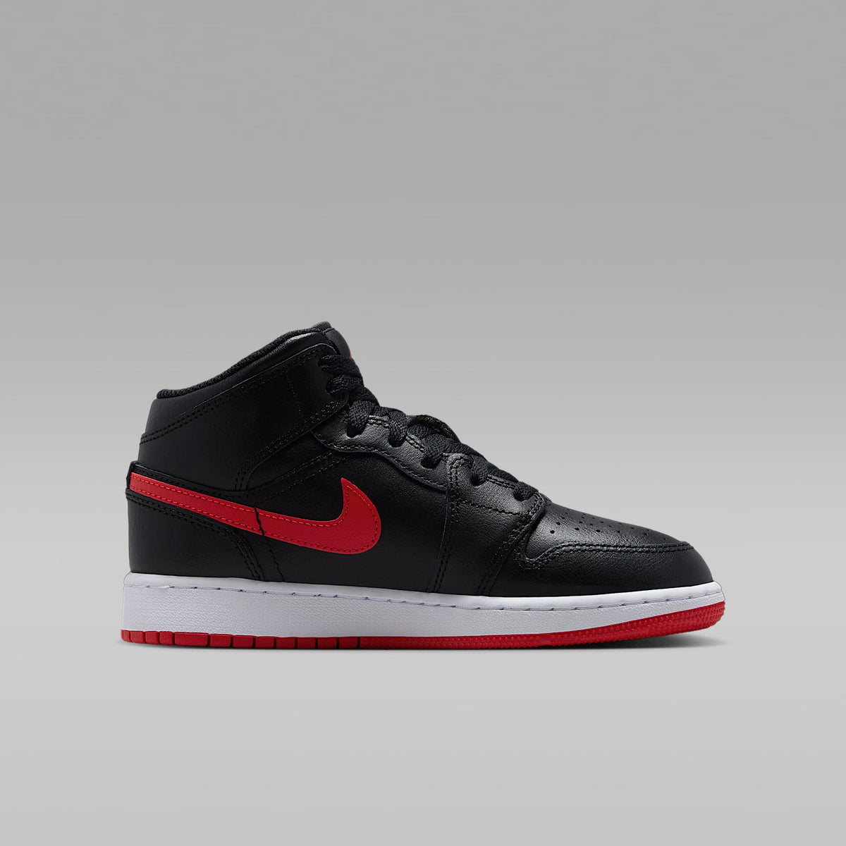 Air Jordan 1 Mid – Negro/Blanco/Rojo universitario – vista 3