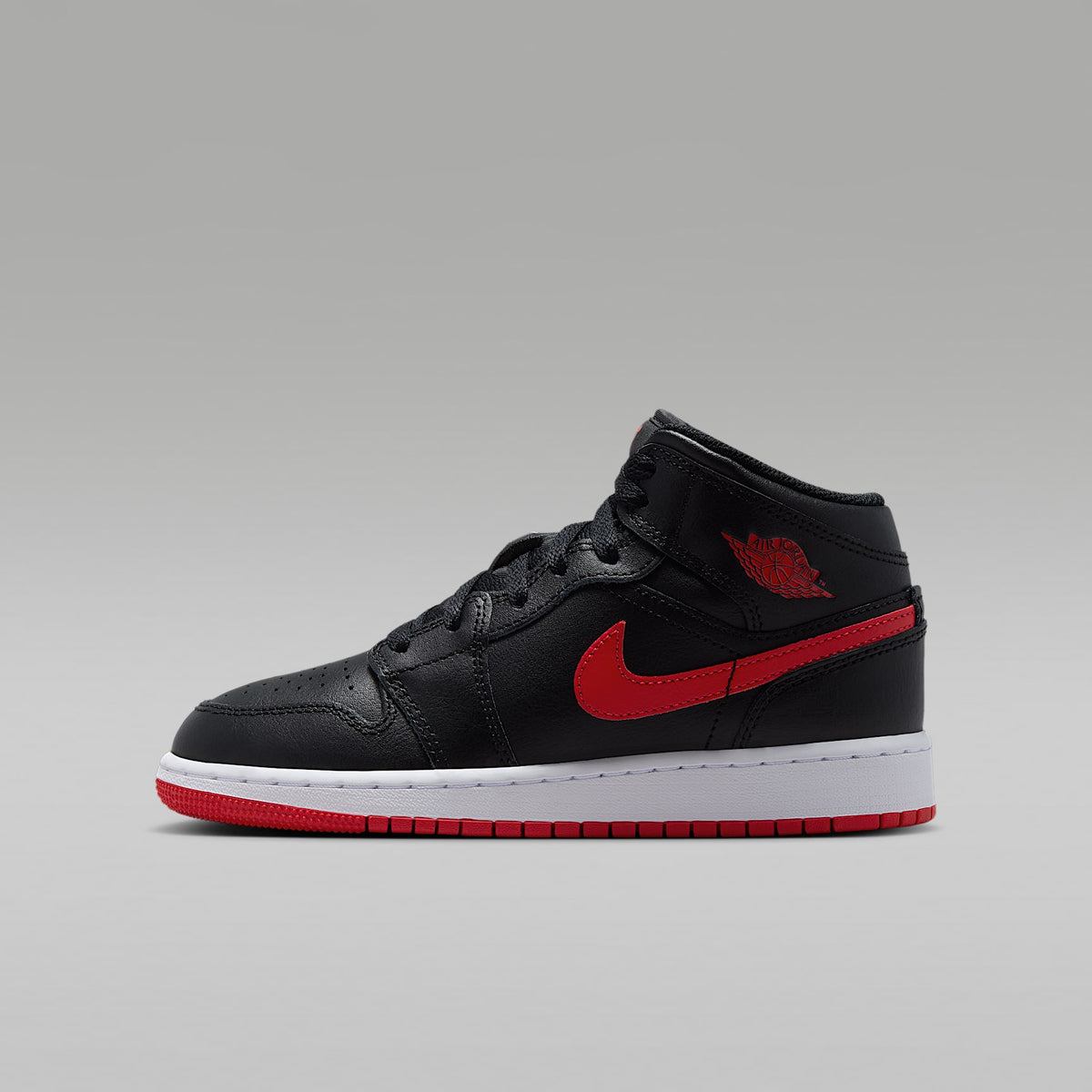 Air Jordan 1 Mid – Negro/Blanco/Rojo universitario – vista 1