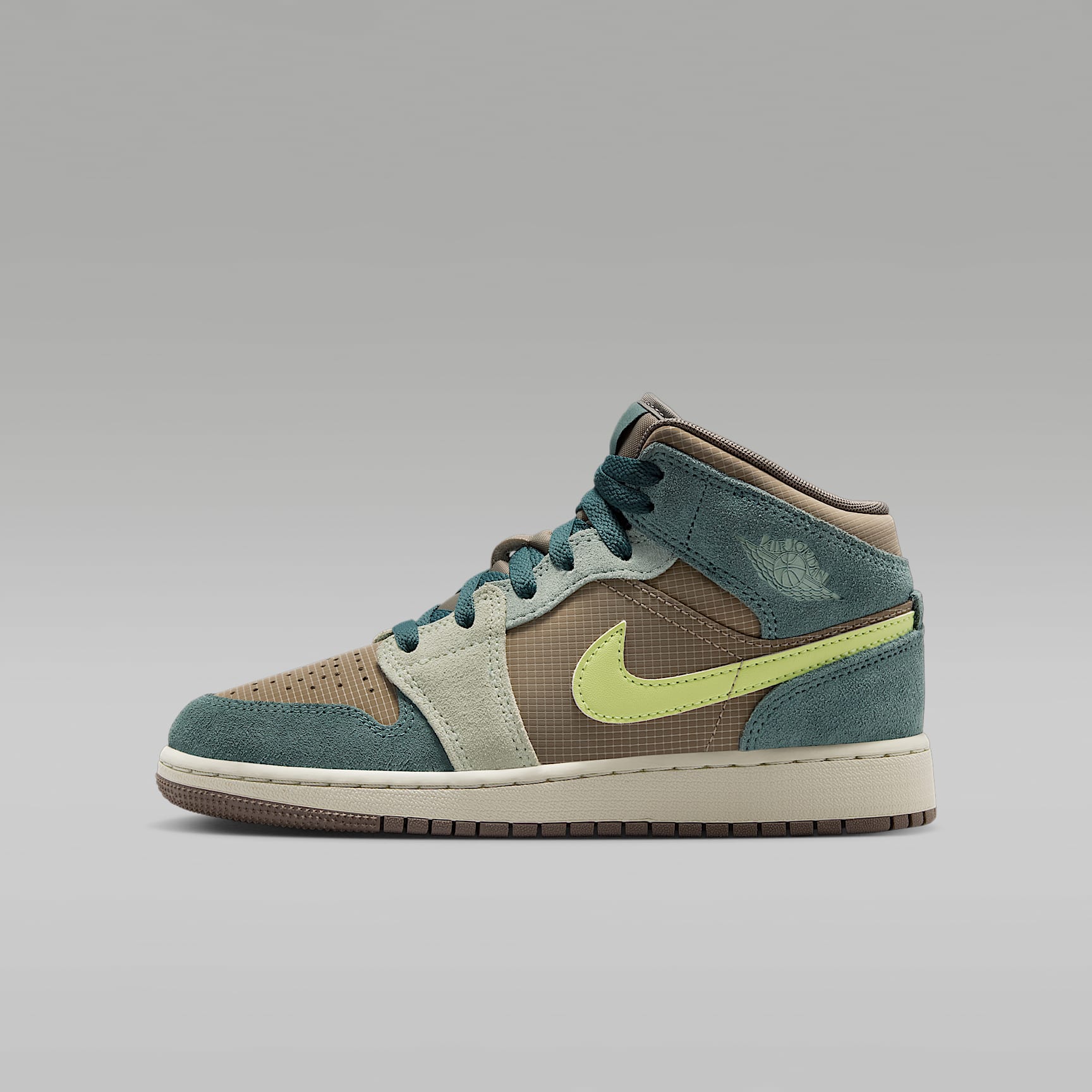 Air Jordan 1 Mid SE – Caqui/Hasta/Gris oliva/Toque de limón claro – vista 1