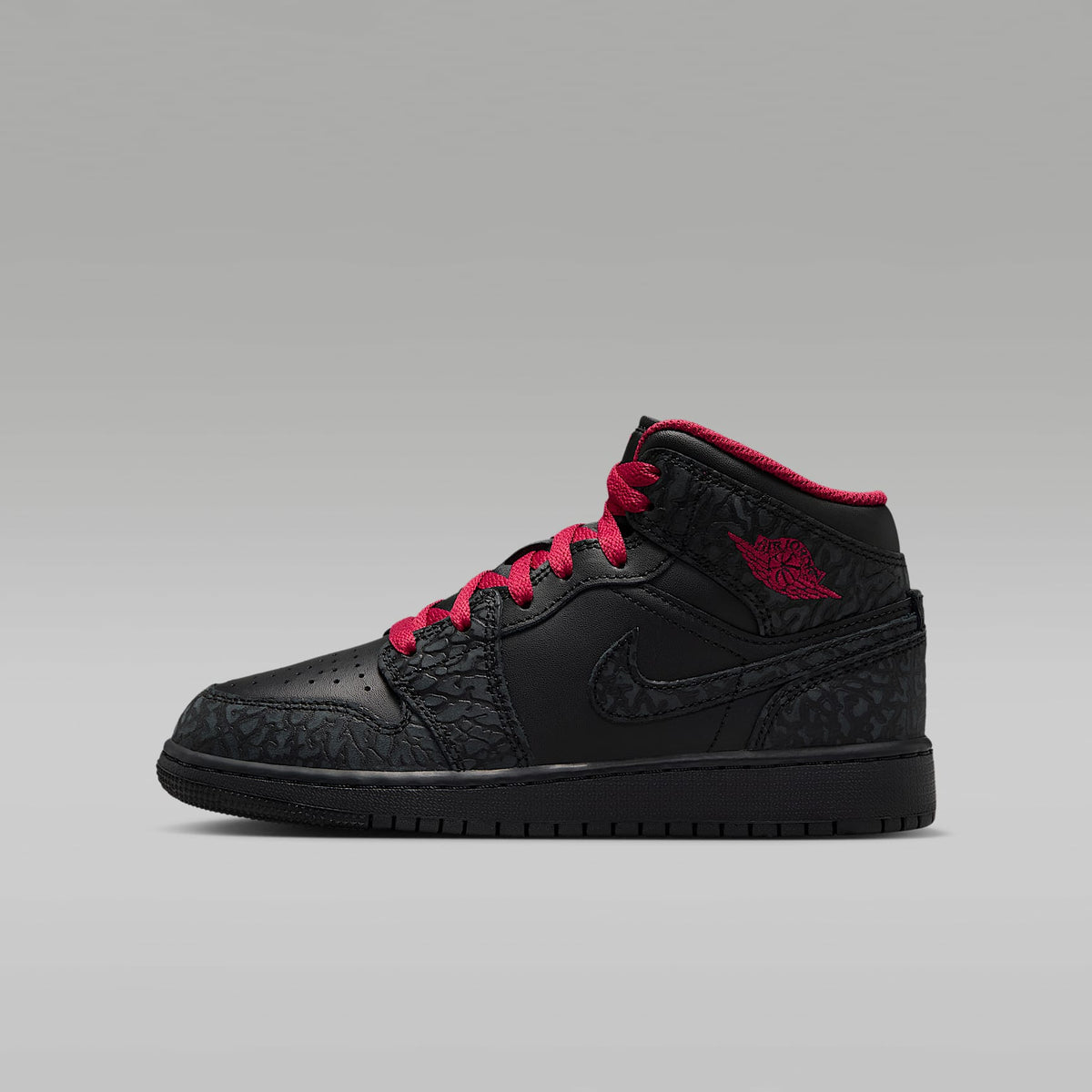 Air Jordan 1 Mid SE – Negro/Negro/Rojo duro – vista 1