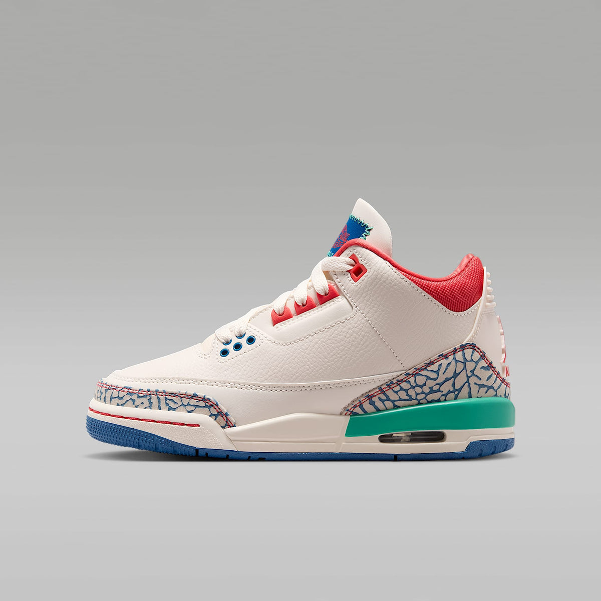Air Jordan 3 Retro "Play Your Way" – Tiza/Azul genuino/Verde cinético/Rojo pista – vista 1