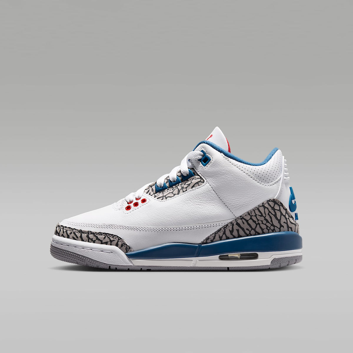 Air Jordan 3 Retro "True Blue" – Blanco/Azul genuino/Gris cemento/Rojo pasión – vista 1