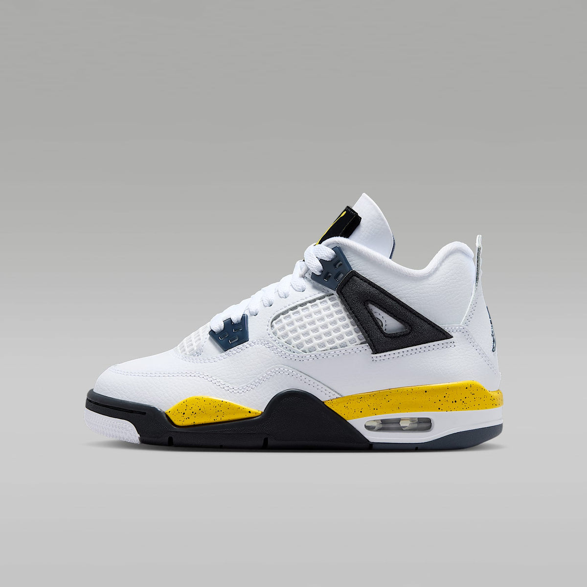 Air Jordan 4 Retro "Tour Yellow" – Blanco/Gris azul oscuro/Negro/Amarillo tour – vista 1
