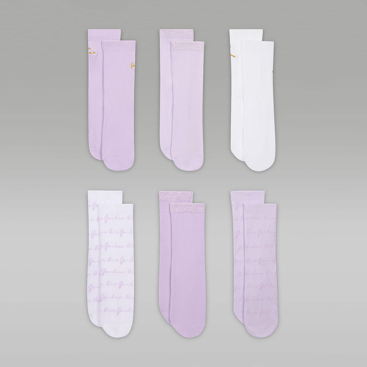 Calcetas Micro para niños talla grande (6 pares) Air Jordan – Bruma violeta – vista 2