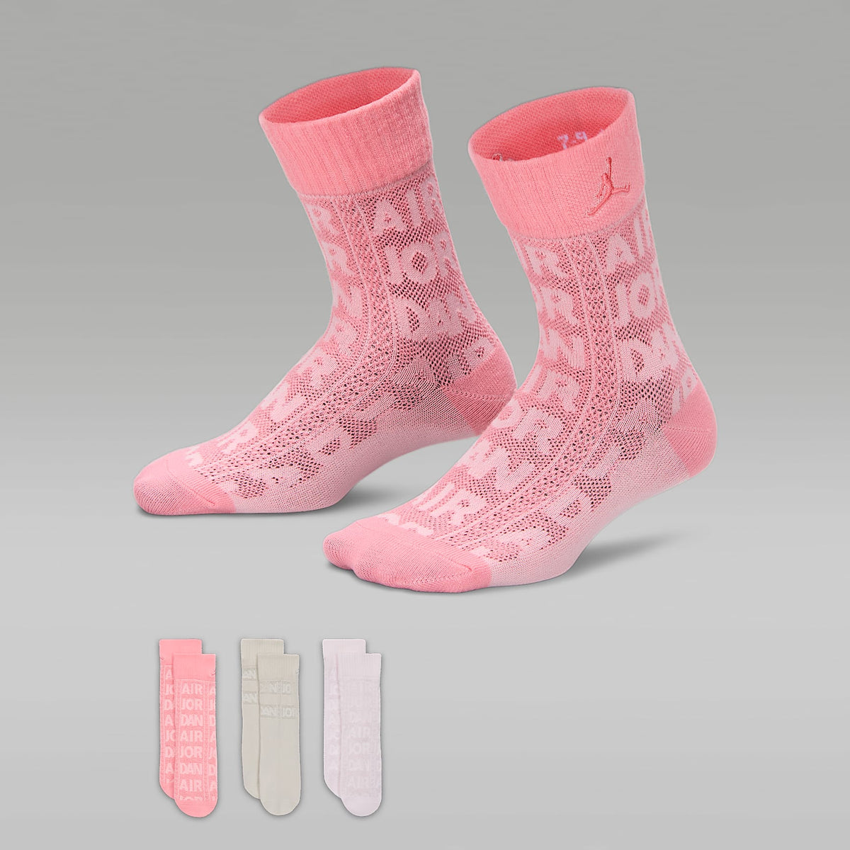 Calcetas Micro para niños Air Jordan (3 pares) – Rosa perla – vista 1