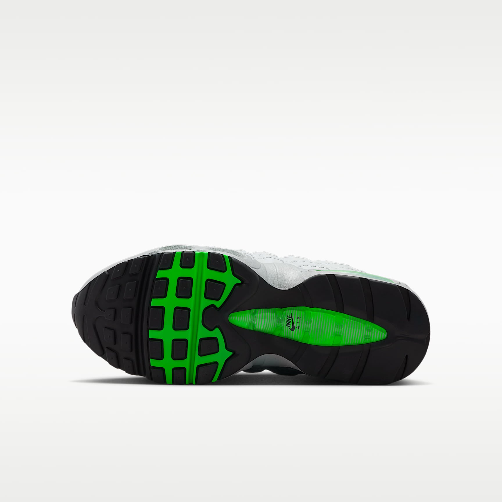 Nike Air Max 95 Big Bubble – Gris humo claro/Verde strike/Blanco/Negro – vista 2