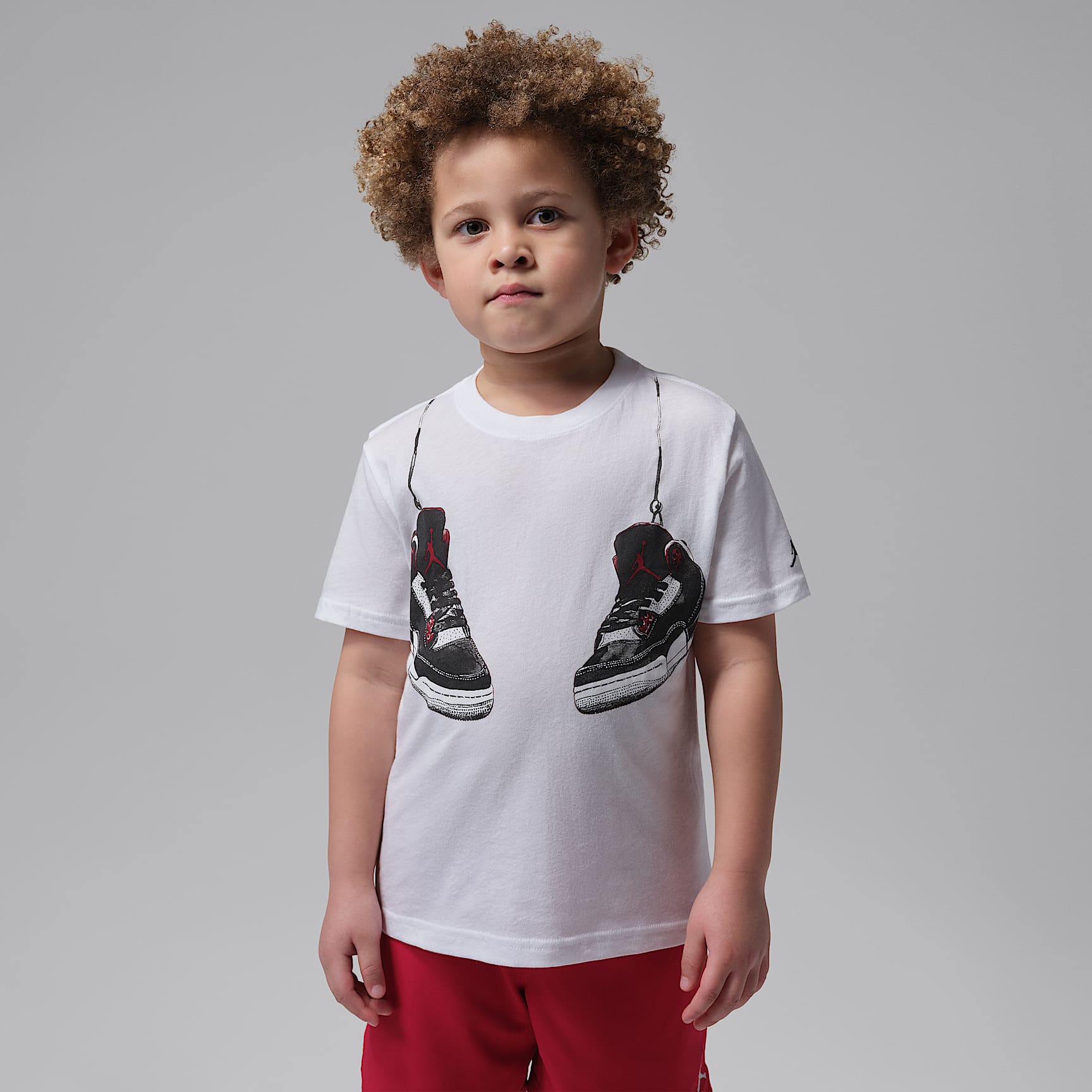 Playera AJ3 Hanging para niños talla pequeña Jordan – Blanco – vista 1