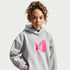 Sudadera con gorro de básquetbol para niños talla grande A'ja Wilson Club Fleece – Platino puro/Jaspeado/Hiperrosa – vista 1