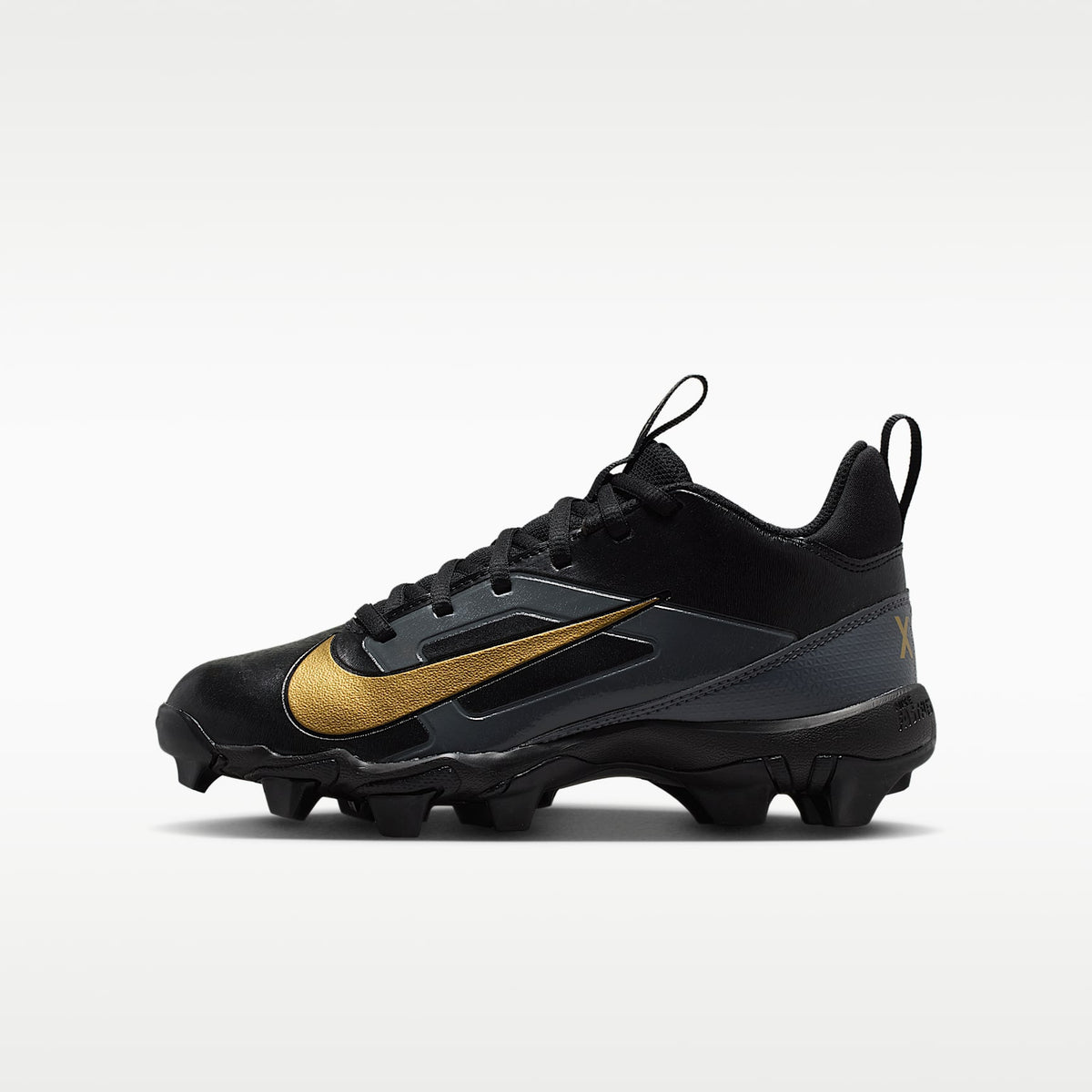 Nike Alpha Menace Shark "Saquon Barkley" – Negro/Gris oscuro/Blanco/Oro metalizado – vista 1