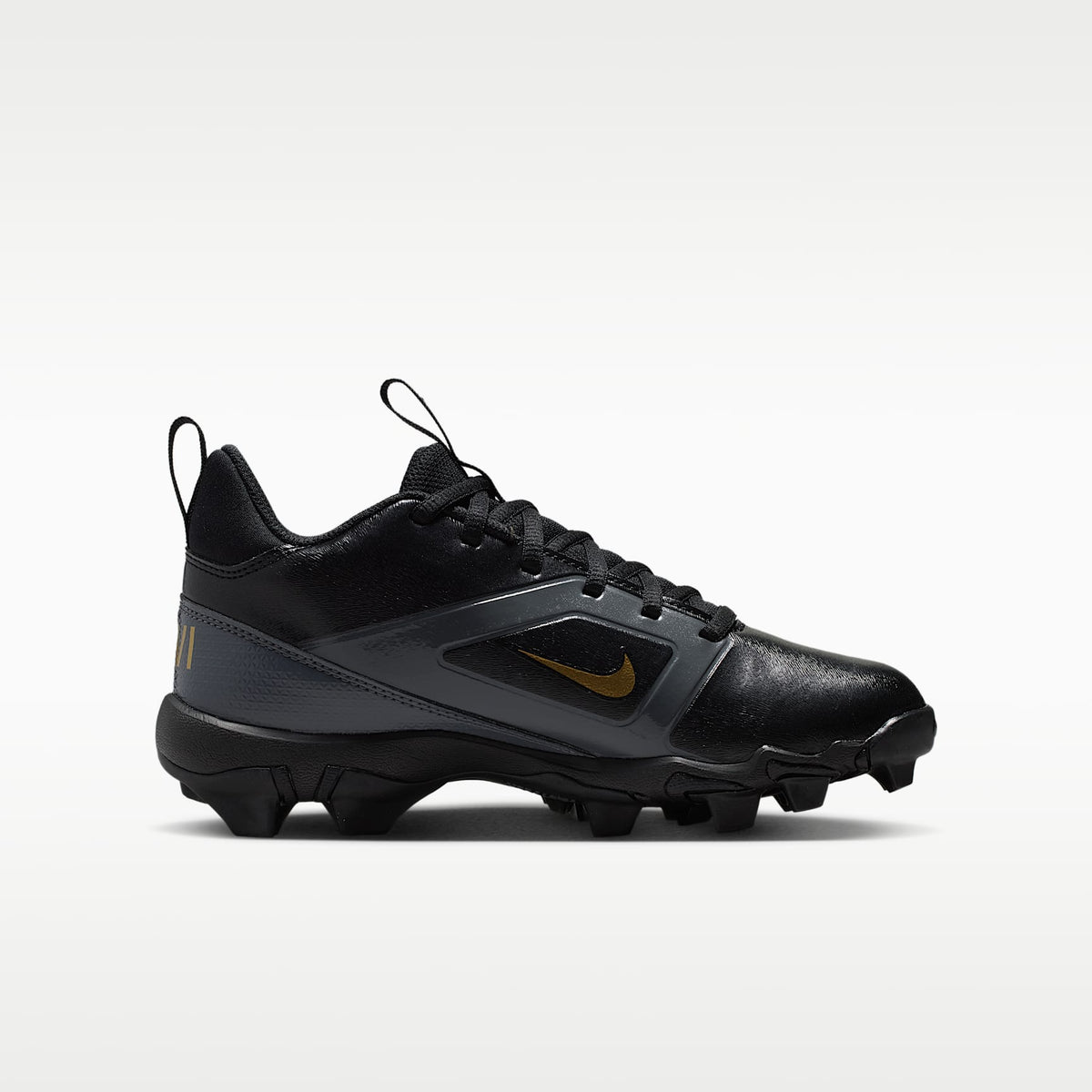 Nike Alpha Menace Shark "Saquon Barkley" – Negro/Gris oscuro/Blanco/Oro metalizado – vista 3
