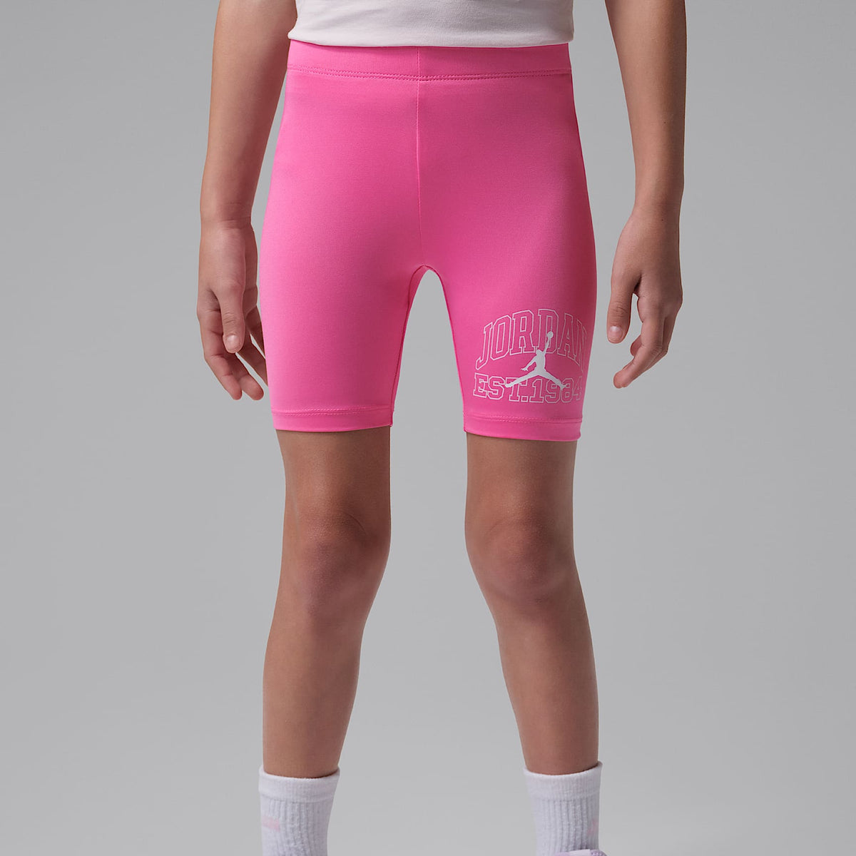 Conjunto de playera de corte cuaadrado y shorts de ciclismo para niños talla pequeña Jordan – Rosa paleta – vista 6