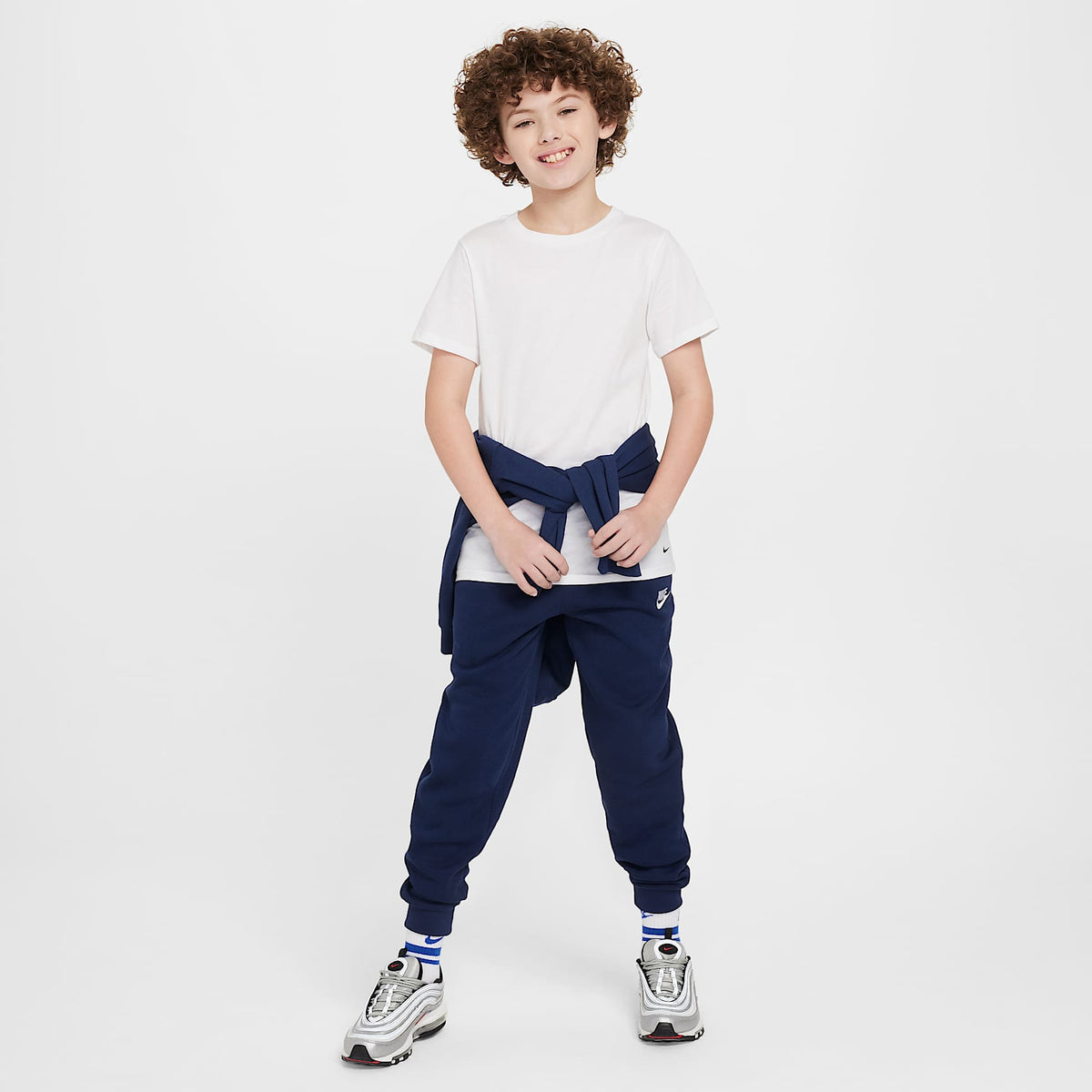 Camisetas interiores de cuello redondo para niños talla grande (paquete de 2) Nike – Blanco – vista 6