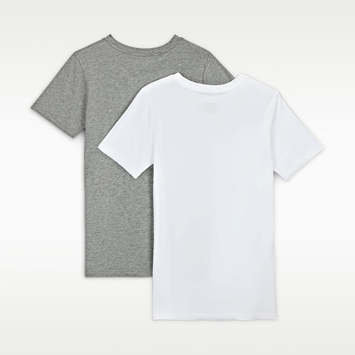 Camisetas interiores de cuello redondo para niños talla grande (paquete de 2) Nike – Blanco/Gris oscuro jaspeado – vista 2