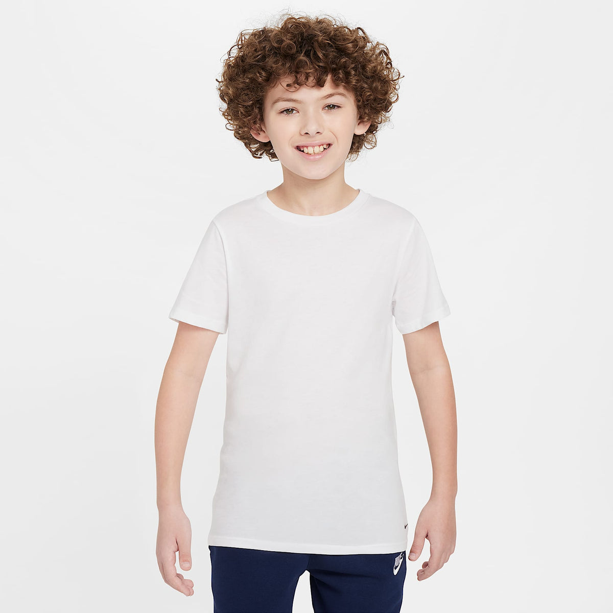 Camisetas interiores de cuello redondo para niños talla grande (paquete de 2) Nike – Blanco – vista 2
