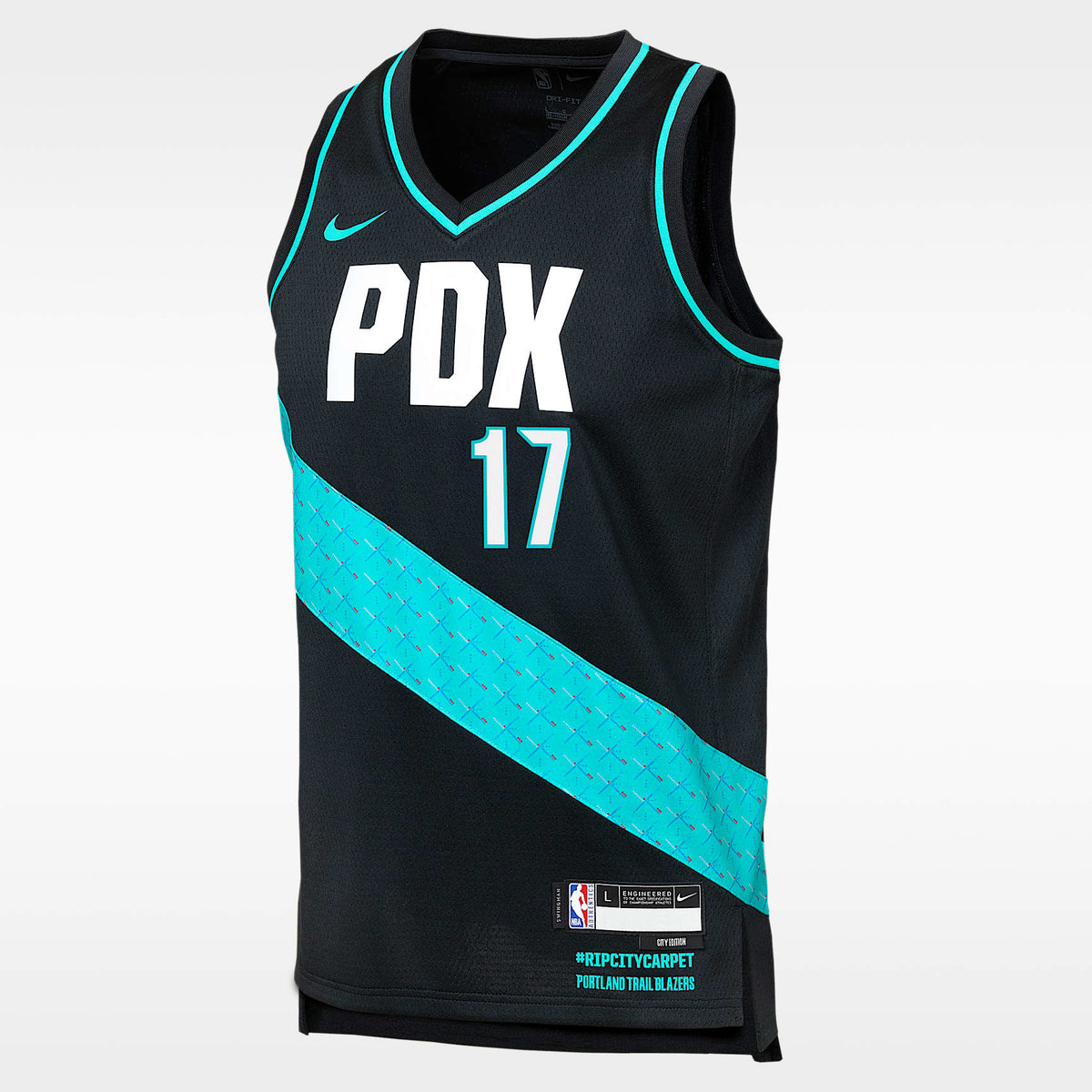 Jersey Nike de la NBA Swingman para niños talla grande Shaedon Sharpe Portland Trail Blazers City Edition – Negro – vista 1