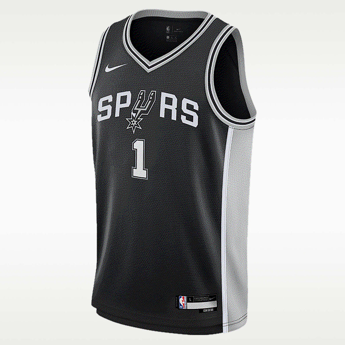 Jersey Nike Swingman de la NBA para niños talla grande Victor Wembanyama San Antonio Spurs 2023/24 Icon Edition – Negro – vista 1
