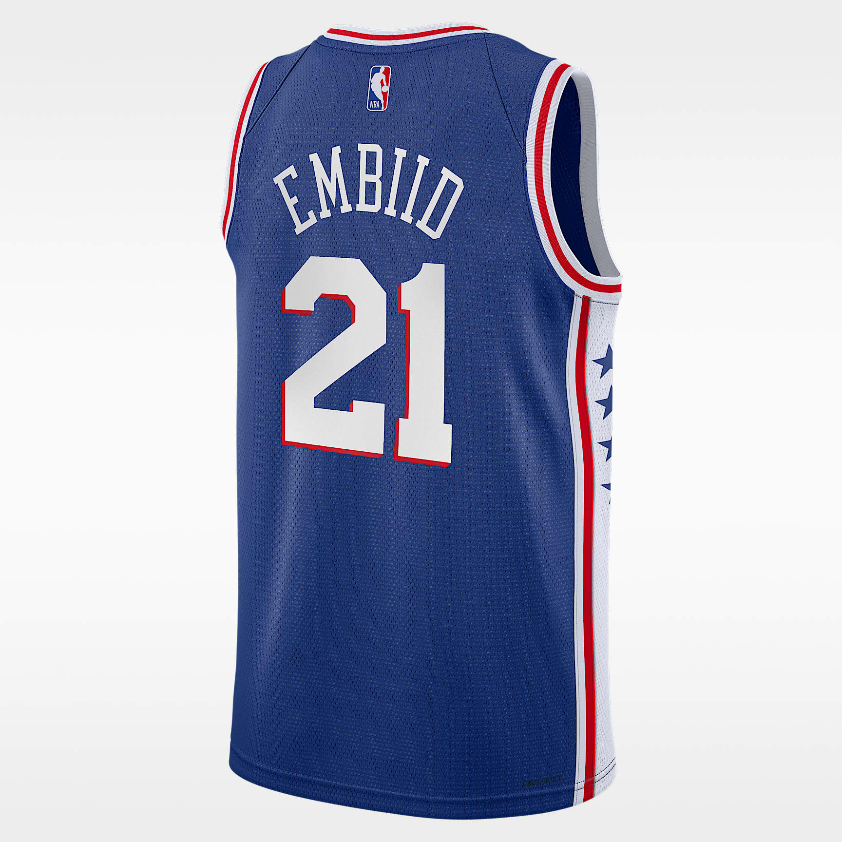 Jersey Nike de la NBA Swingman para niños talla grande Joel Embiid Philadelphia 76ers 2023/24 Icon Edition – Azul enérgico – vista 2
