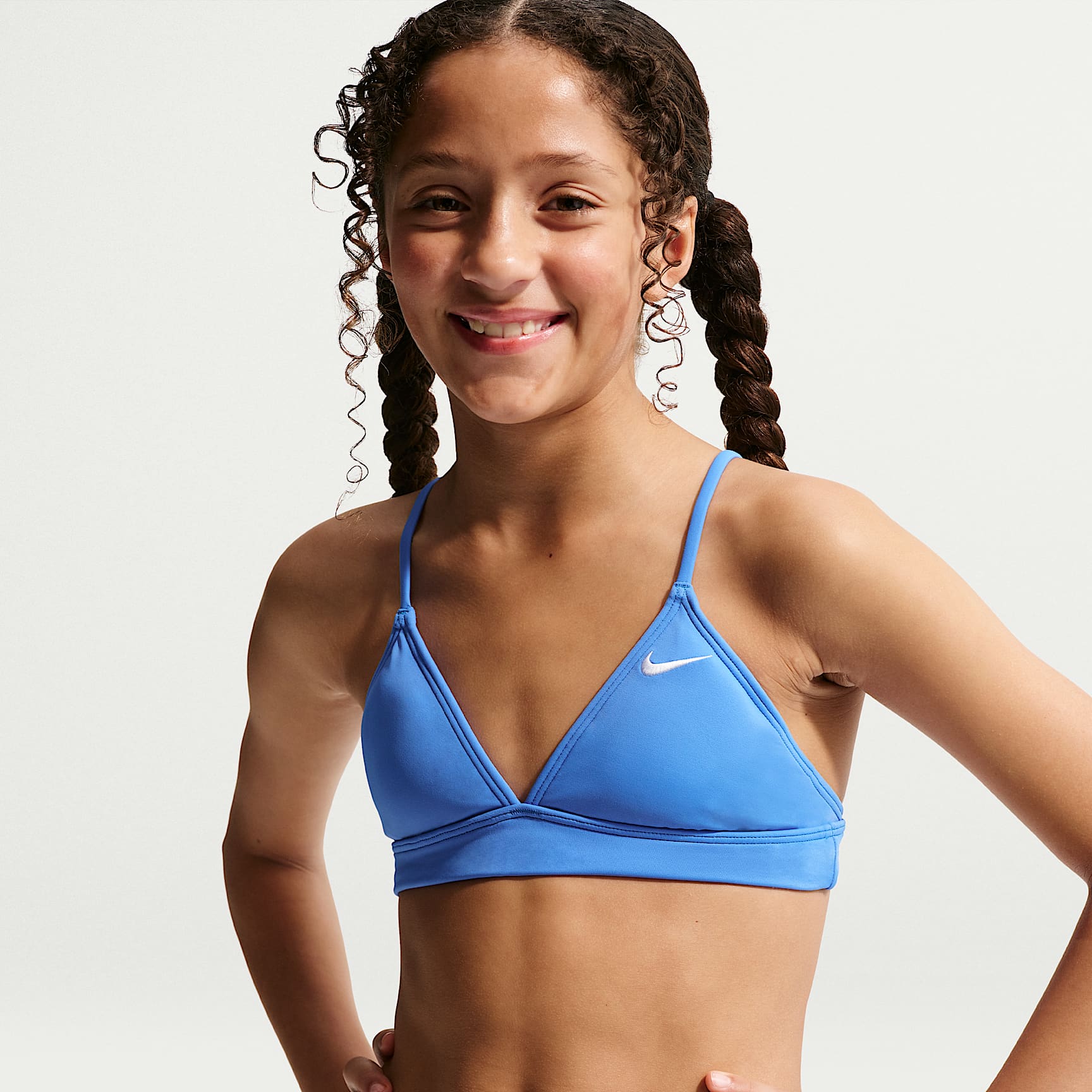 Conjunto de bikini de triángulo para niña talla grande Nike Swim Effortless Essential – Azul cristal – vista 2