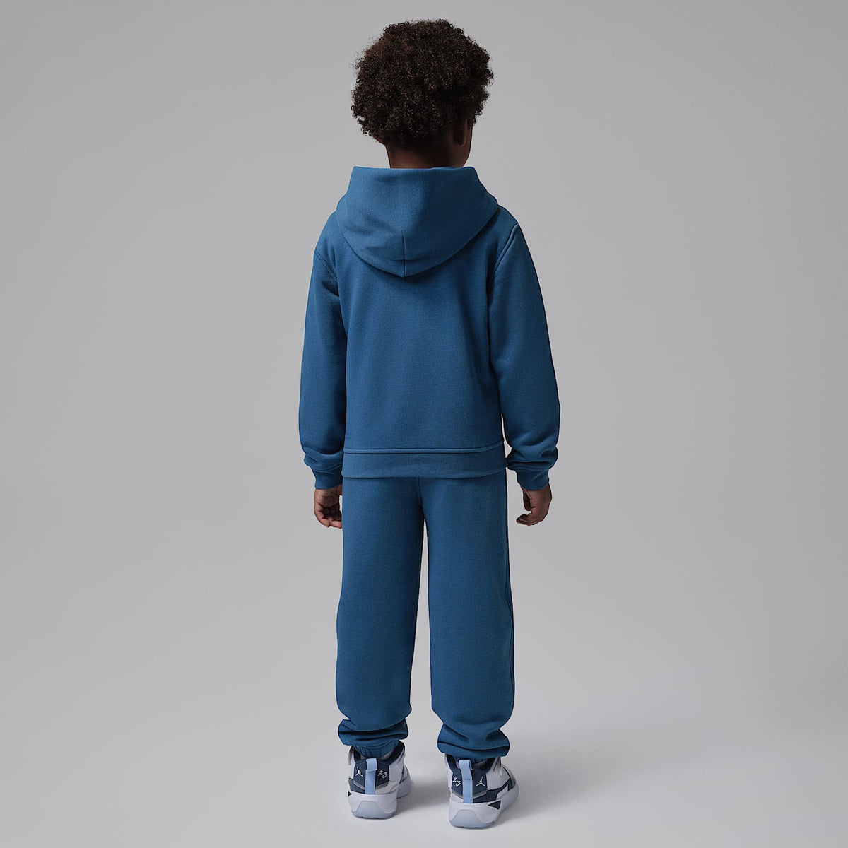 Conjunto de 2 piezas con sudadera con gorro de cierre completo para niños talla pequeña Jordan Brooklyn Fleece – Azul genuino – vista 2
