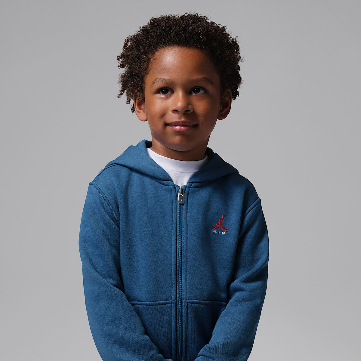 Conjunto de 2 piezas con sudadera con gorro de cierre completo para niños talla pequeña Jordan Brooklyn Fleece – Azul genuino – vista 4