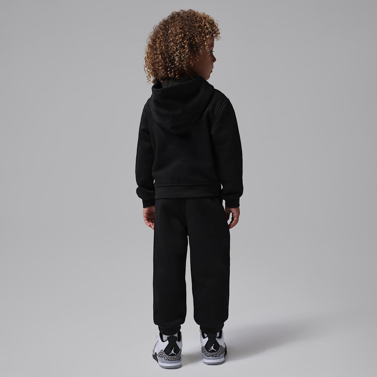 Conjunto de sudadera con gorro de 2 piezas de cierre completo infantil Jordan Brooklyn Fleece – Negro – vista 1