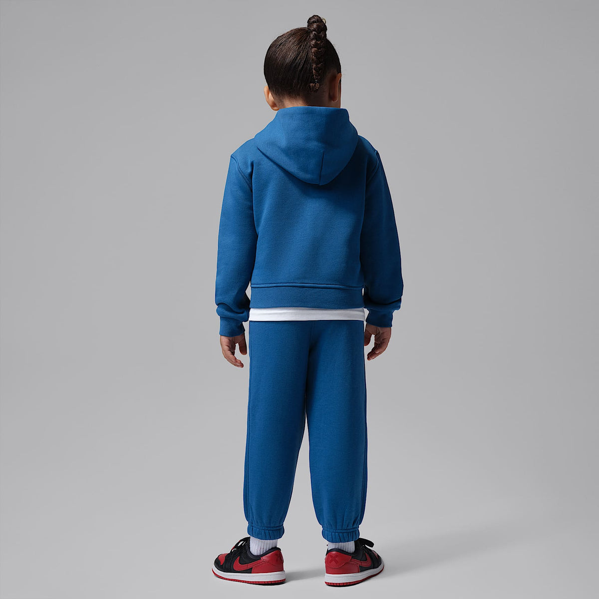 Conjunto de sudadera con gorro de 2 piezas de cierre completo infantil Jordan Brooklyn Fleece – Azul genuino – vista 2