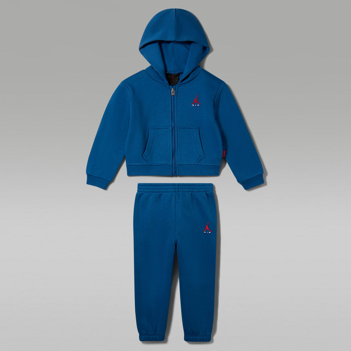 Conjunto de sudadera con gorro de cierre completo de dos piezas para bebé (12 a 24 meses) Jordan Brooklyn Fleece – Azul genuino – vista 1