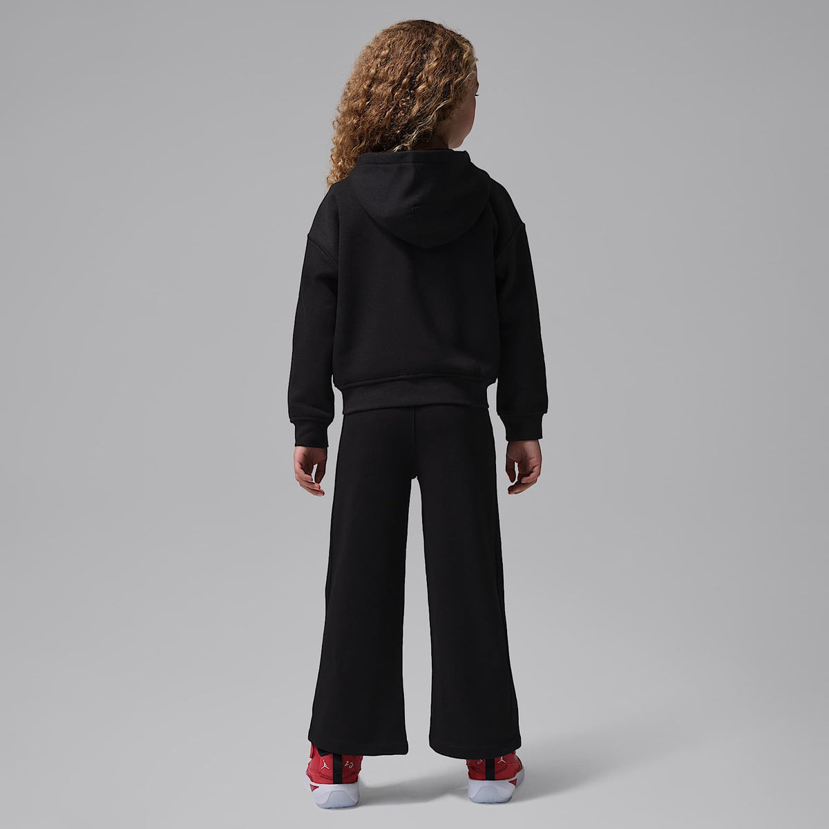 Conjunto de 2 piezas con sudadera con gorro de cierre completo para niños talla pequeña Jordan Brooklyn Fleece – Negro – vista 2