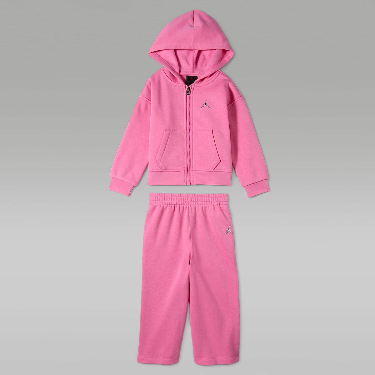 Conjunto de sudadera con gorro de cierre completo de dos piezas para bebé (12 a 24 meses) Jordan Brooklyn Fleece – Rosa gimnasio – vista 1